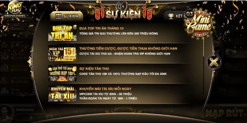 Kingfun 16 Ưu đãi thành viên KingFun